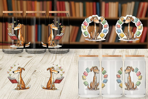 Glass Can Magical Storytime Dog Watercolor Sublimation artnoy 