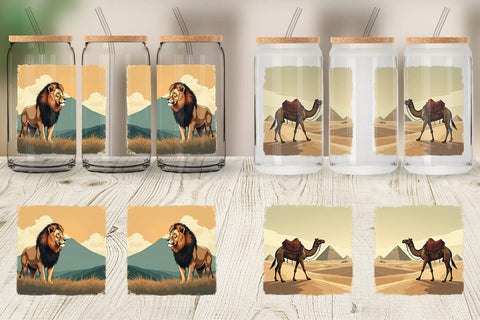 Glass Can Majestic Animal Posters Sublimation artnoy 