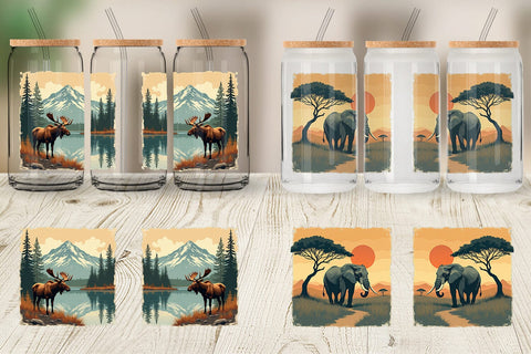Glass Can Majestic Animal Posters Sublimation artnoy 