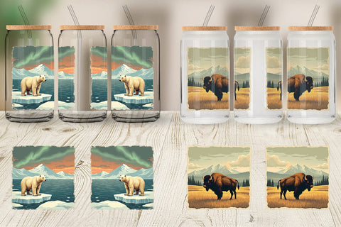 Glass Can Majestic Animal Posters Sublimation artnoy 