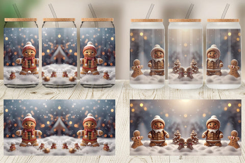 Glass Can Man Gingerbread Christmas Sublimation artnoy 