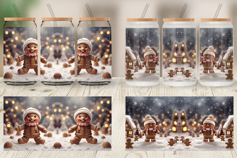 Glass Can Man Gingerbread Christmas Sublimation artnoy 