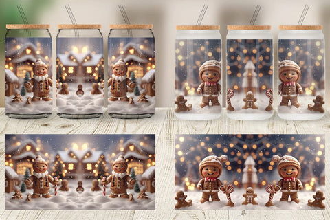 Glass Can Man Gingerbread Christmas Sublimation artnoy 