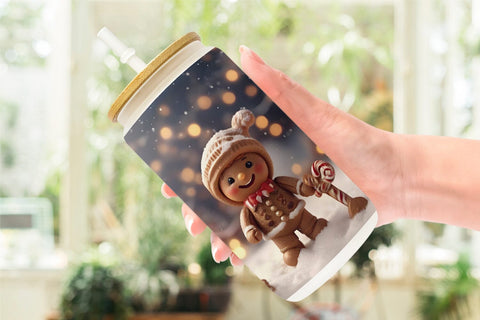 Glass Can Man Gingerbread Christmas Sublimation artnoy 