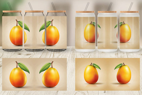 Glass Can Mango Fruit Sublimation artnoy 