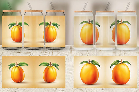 Glass Can Mango Fruit Sublimation artnoy 