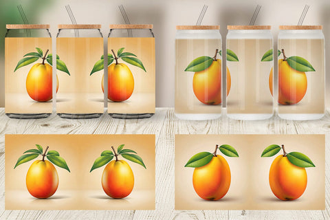 Glass Can Mango Fruit Sublimation artnoy 