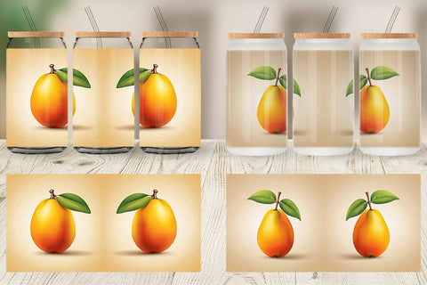 Glass Can Mango Fruit Sublimation artnoy 