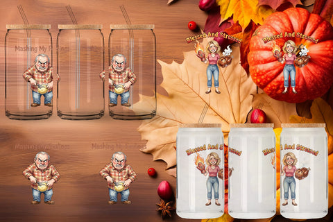 Glass Can Manic Harvest Prep Retro Sublimation artnoy 