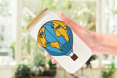 Glass Can Map Hot Air Balloon Sublimation artnoy 