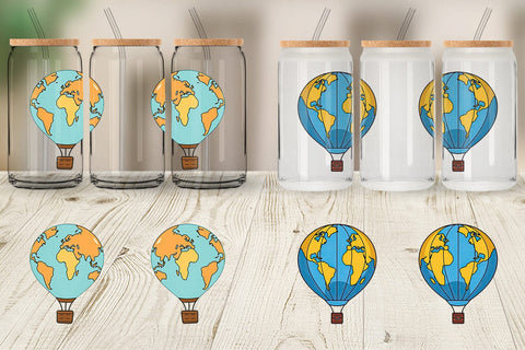 Glass Can Map Hot Air Balloon Sublimation artnoy 
