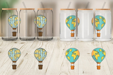 Glass Can Map Hot Air Balloon Sublimation artnoy 