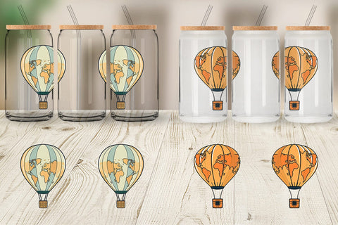 Glass Can Map Hot Air Balloon Sublimation artnoy 