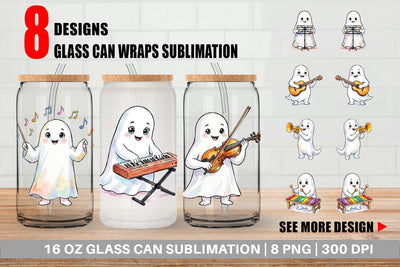 Glass Can Melodic Music Teacher Ghost Sublimation artnoy 