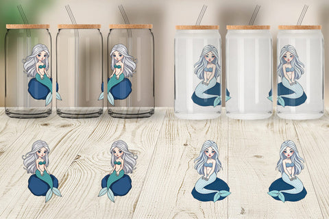 Glass Can Mermaid on Rock Sublimation artnoy 