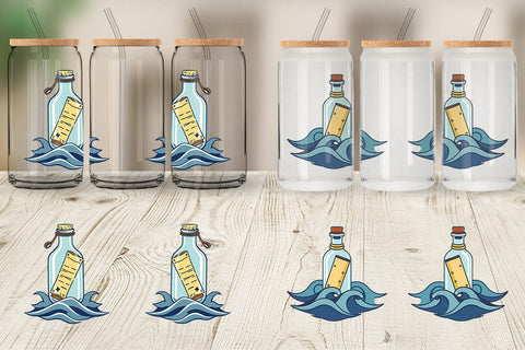 Glass Can Message in a Bottle Sublimation artnoy 