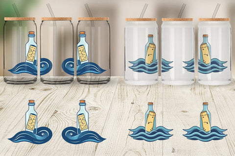 Glass Can Message in a Bottle Sublimation artnoy 