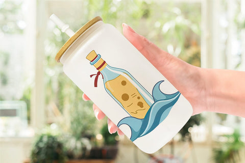Glass Can Message in a Bottle Sublimation artnoy 