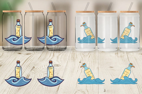 Glass Can Message in a Bottle Sublimation artnoy 