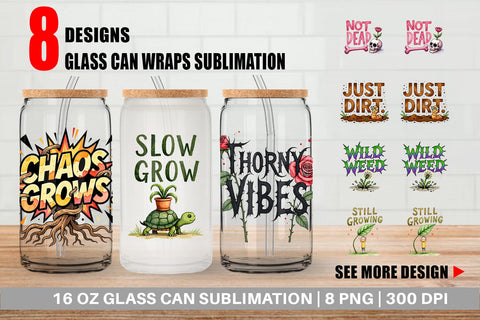 Glass Can Messy Growth Reluctant Blooming Sublimation artnoy 