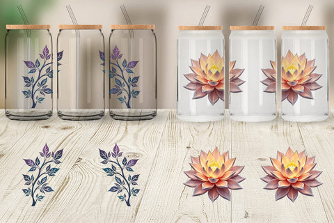 Glass Can Metallic Botanicals Sublimation artnoy 