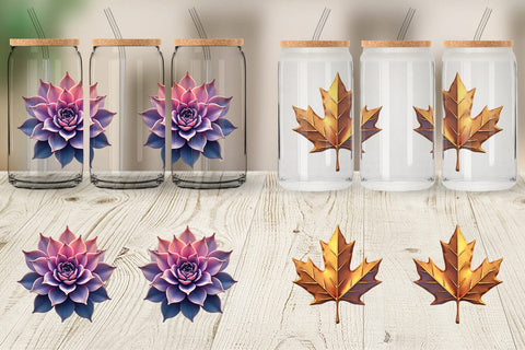 Glass Can Metallic Botanicals Sublimation artnoy 