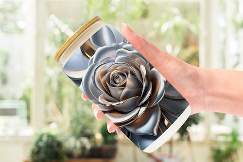 Glass Can Metallic Rose Sublimation artnoy 