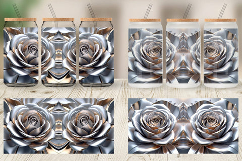 Glass Can Metallic Rose Sublimation artnoy 