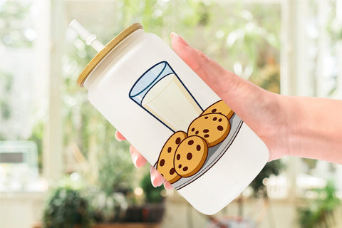 Glass Can Milk and Cookie Sublimation artnoy 