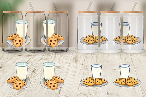 Glass Can Milk and Cookie Sublimation artnoy 