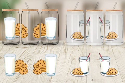 Glass Can Milk and Cookie Sublimation artnoy 