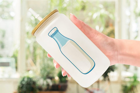 Glass Can Milk Bottle Sublimation artnoy 