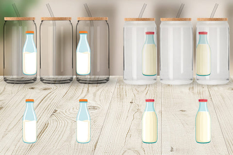 Glass Can Milk Bottle Sublimation artnoy 
