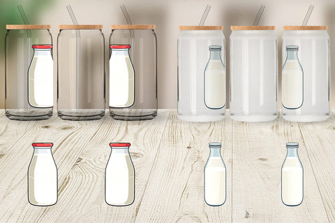 Glass Can Milk Bottle Sublimation artnoy 