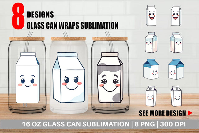 Glass Can Milk Carton Sublimation artnoy 