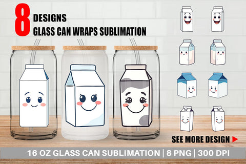 Glass Can Milk Carton Sublimation artnoy 