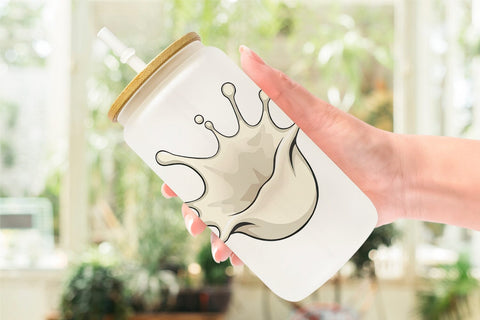 Glass Can Milk Splash Sublimation artnoy 