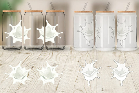 Glass Can Milk Splash Sublimation artnoy 