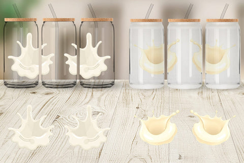 Glass Can Milk Splash Sublimation artnoy 