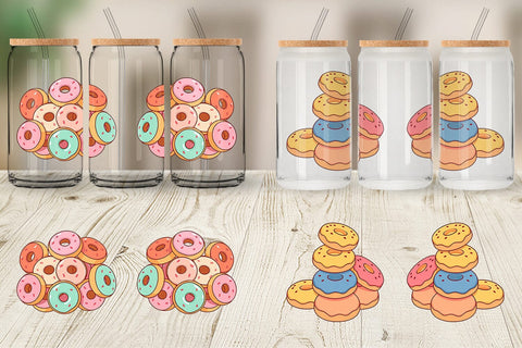 Glass Can Mini Donut Stack Sublimation artnoy 