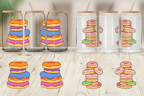 Glass Can Mini Donut Stack Sublimation artnoy 