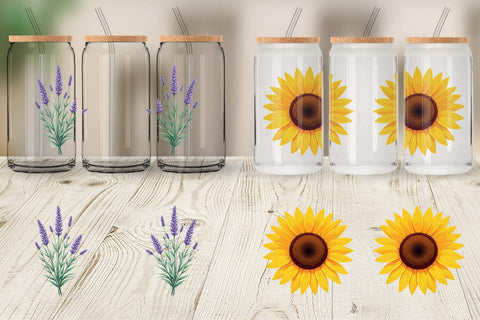 Glass Can Minimalist Florals Sublimation artnoy 