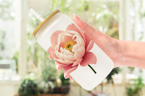 Glass Can Minimalist Florals Sublimation artnoy 