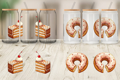 Glass Can Misfit Gingerbread Sweets & Treats Watercolor Sublimation artnoy 