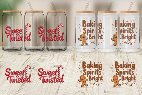 Glass Can Misfit Holiday Treats: Funny Foodie Quotes Sublimation artnoy 