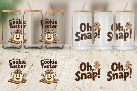 Glass Can Misfit Holiday Treats: Funny Foodie Quotes Sublimation artnoy 