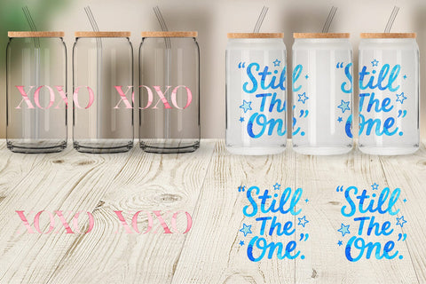 Glass Can Modern Love Notes Watercolor Sublimation artnoy 