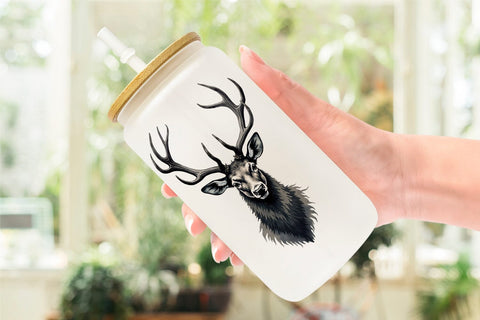 Glass Can Modern Monochrome & Silver Christmas Sublimation artnoy 