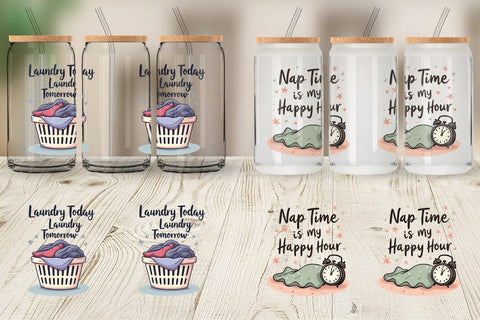 Glass Can Mom Humor Quotes Sublimation artnoy 