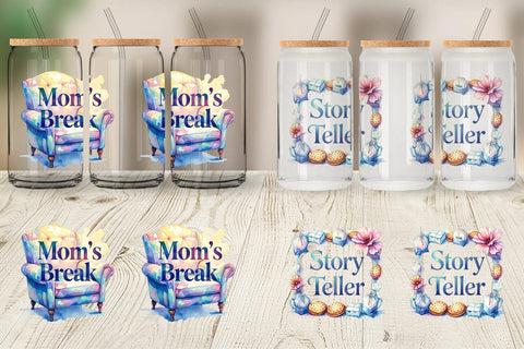 Glass Can Mom Reading Quotes Sublimation artnoy 